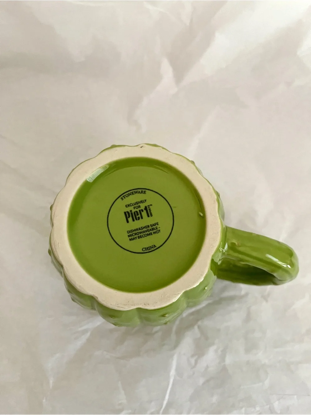 Pier 1 Cactus Flower Stoneware Mug 16 Oz  Green Pink Cottagecore Boho Cute